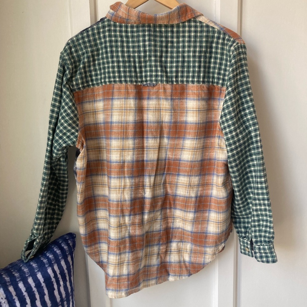 American Eagle | Patchwork Plaid Flannel Shirt - … - image 7